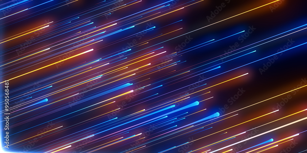 Poster moving laser beams. abstract background in blue and red neon glow color. light burst in universe. sp