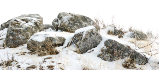 PNG Snow-covered rocky winter landscape