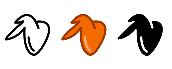 Fototapeta premium chicken wing color icon. fried turkey symbol. bar-b-q sign. lunch illustration. fast food pictogram.