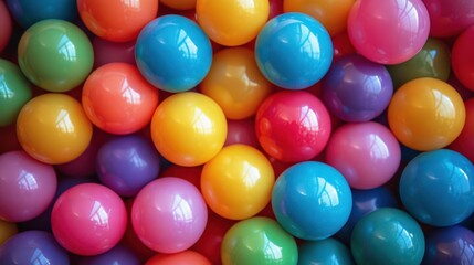 playful ball pit paradise vibrant sea of multicolored soft balls in various sizes creating a mesmerizing rainbow gradient perfect for a childrens play area or interactive art installation