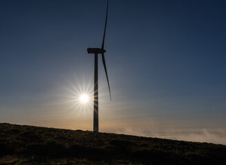 The sun as the protagonist of the sunset in the mountains of Asturias, Spain, on a summer day!