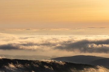 The sun as the protagonist of the sunset in the mountains of Asturias, Spain, on a summer day!