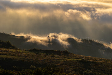 The sun as the protagonist of the sunset in the mountains of Asturias, Spain, on a summer day!