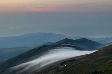 The sun as the protagonist of the sunset in the mountains of Asturias, Spain, on a summer day!