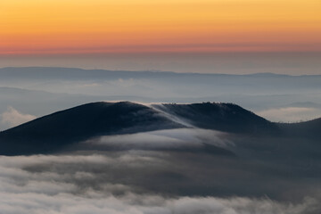 The sun as the protagonist of the sunset in the mountains of Asturias, Spain, on a summer day!