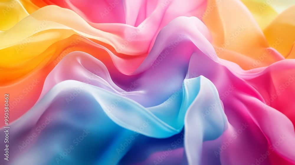 Poster a vibrant and dynamic abstract background featuring flowing colorful fabric. the image symbolizes cr