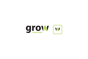 grow green flat company finance logo design