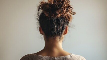 Curly Haired Beauty: Artistic Portrait of a Woman's Back