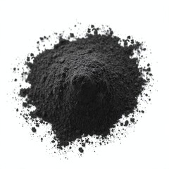 High-quality image of black powder isolated on a white background. Perfect for industrial, artistic, or
scientific presentations. Detailed texture
emphasizes the fine granularity of the material.