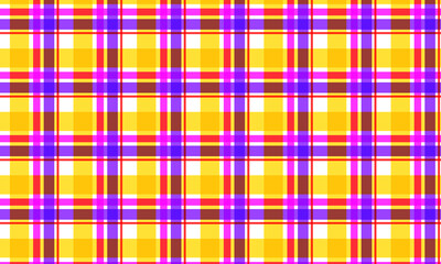 Pattern texture in purple, red & yellow lining, . Seamless striped check plaid graphic for flannel shirt, blanket, throw, or other modern spring summer autumn winter fashion fabric design.