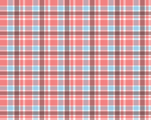 Pattern texture in grey, blue, red pink lining.  Seamless striped check plaid graphic for flannel shirt, blanket, throw, or other modern spring summer autumn winter fashion fabric design.