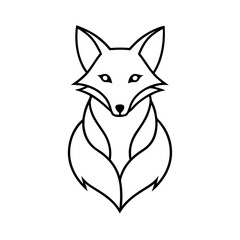 Minimalistic Fox Logo Clean Line Art