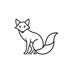 Minimalistic Fox Logo Clean Line Art