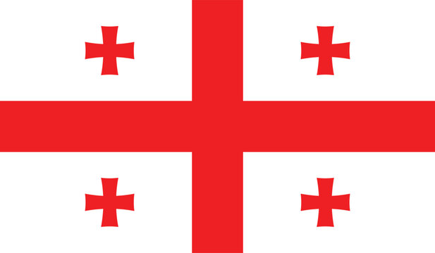 Flag of georgia , Georgian Flag , flat vector