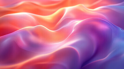 Obraz premium Abstract background with a gradient of pink, purple, and orange colors. The colors are arranged in a wave-like pattern, creating a sense of movement and fluidity.