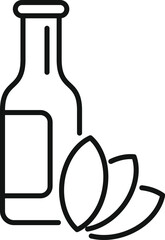 Essential oil bottle with almonds symbolizing natural almond oil for beauty treatments