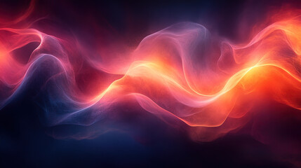 Obraz premium Abstract background with flowing, luminous waves in shades of red, orange, and blue.