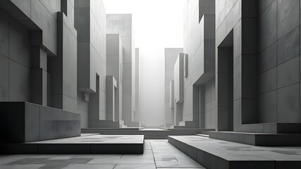 Obraz premium Minimalistic Abstract Modern Cityscape with Sharp angles and Shadows