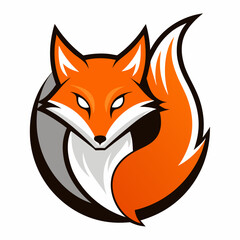 Foxy Minimalist Logo art vector