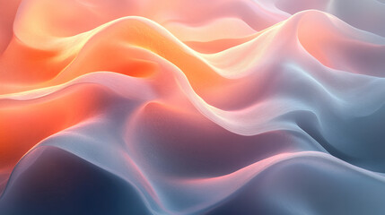 Obraz premium Abstract background with soft, flowing waves in shades of pink, orange, and blue.