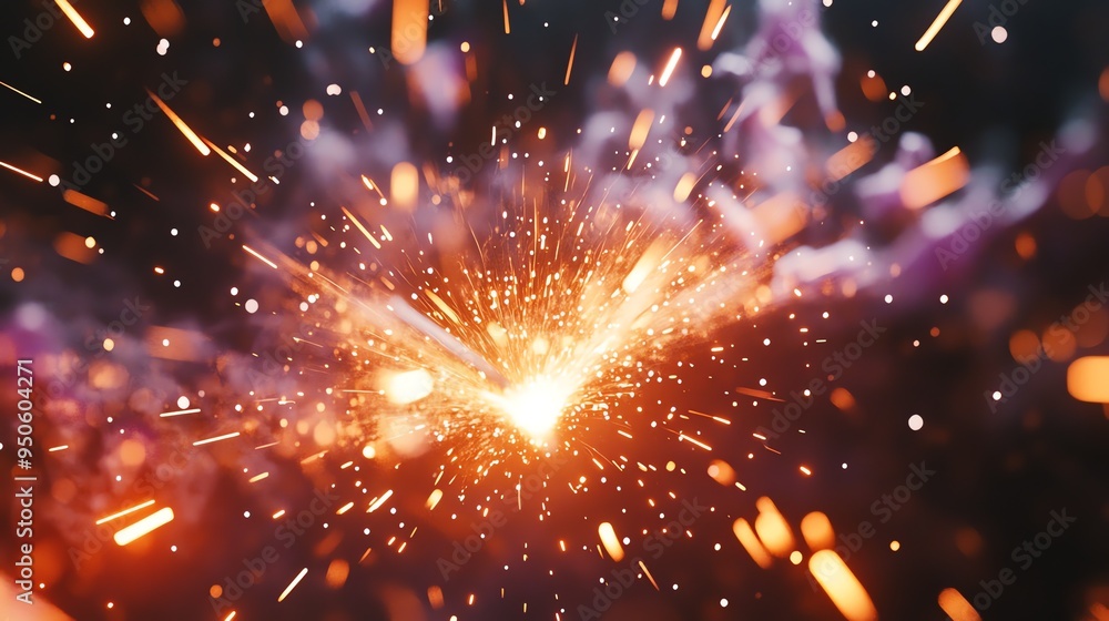 Poster a burst of sparks and light, creating a dazzling display of energy and motion.
