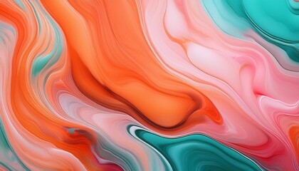 vibrant abstract artwork featuring fluid waves of orange pink and teal perfect for creative projects and modern decor