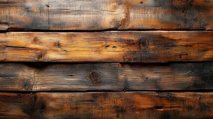  Close-up of dark, weathered wooden boards with a warm, natural patina, highlighting the rich textures and character of the wood.