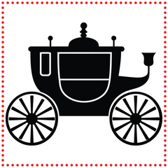 Classic Carriage Silhouette Vector for Fairytale and Fantasy Projects