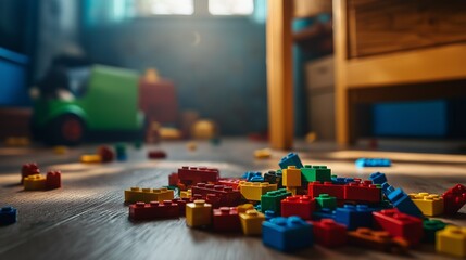 Toy bricks on the floor
