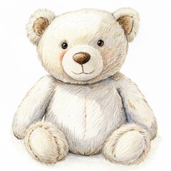 White teddy bear plush toy