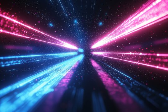 Abstract motion speed glowing effect background created with Generative AI