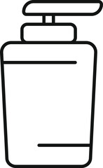 Simple black and white vector icon representing a plastic cosmetic bottle with a pump dispenser