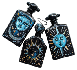 PNG Goth vintage perfume bottles accessories accessory cosmetics.