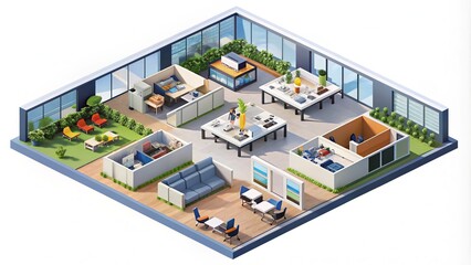 Obraz premium office+building+isometric