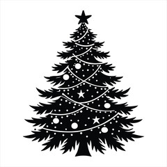 Christmas tree silhouette vector