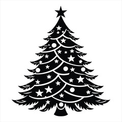 Christmas tree silhouette vector