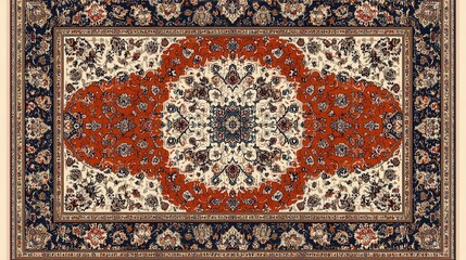 Traditional Persian rugs, cultural element, rich colors, isolated on white background