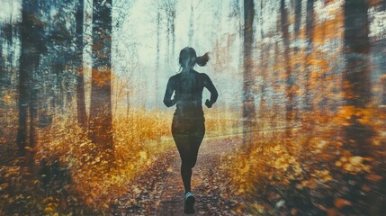 Serene Autumn Trail Run in the Woodland