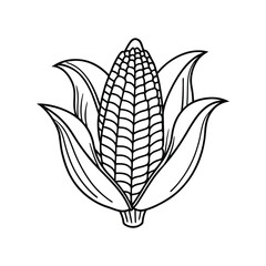Corn  icon vector lineout  illustration on white background.