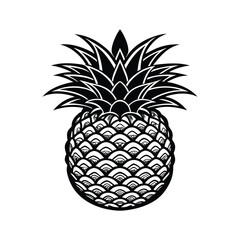 Obraz premium Pineapple icon illustration silhouette icon on white background.