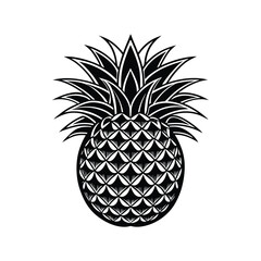 Obraz premium Pineapple icon illustration silhouette icon on white background.