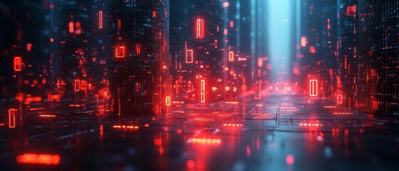 Fototapeta premium An abstract digital visualization of secure data protected by multifactor authentication, emphasizing defense protocols, reset capabilities, and authorization management