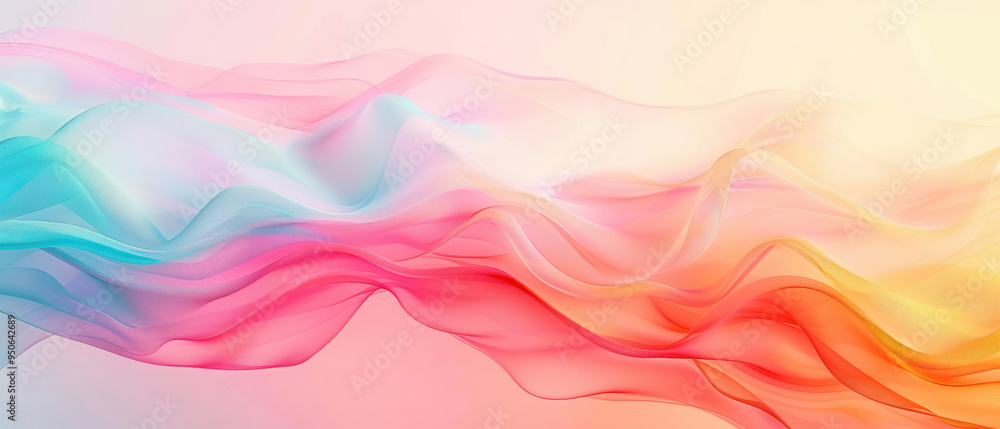 Poster a vibrant blend of pastel colors flowing together, creating an elegant and soft abstract background 