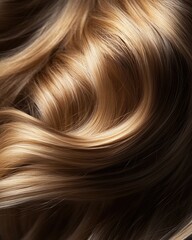 Naklejka premium Loose Wave Wig. Human Hair Texture Fragment with Macro Wave for Shiny Beauty Background