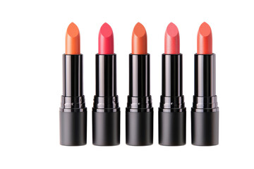 Obraz premium Collection of stylish lipstick in various shades perfect for makeup enthusiasts and beauty professionals.