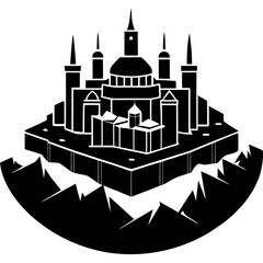 Citadel Complex silhouette vector art illustration
