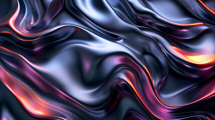 Obraz premium A purple and orange wave with a shiny, metallic look