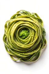 Tagliatelle and Spinach Pesto, Pasta Dish, Gourmet Italian Dining Authentic Cuisine Meal Set for a Family Gathering in Italy with Rustic Ambiance and Al Dente Pasta Cooking