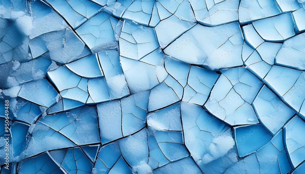 Wall mural ice winter background cracks grunge texture blue wallpaper