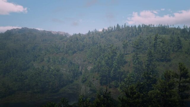 3D. USA. Arkansas. Ouachita Mountains. Panorama of Valley